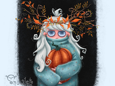 Pumpkin girl art artist autumn cartoon character character design character designs characters cute design girl illustration illustration 2d illustration art illustrations illustrator leaves pumpkin style warm