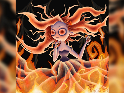 Fire witch atmosphere bonfire book illustration character character design character designs characters design digital fire flame girl illustration illustration 2d illustrations night print warm wine witch