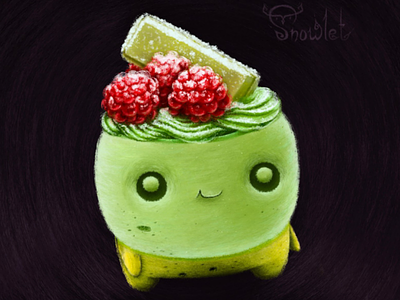 Pistachio Pie with Raspberries 2d atmosphere cake character characters concept creepy cute design food food art fruit fruits funny illustration illustrations pie pistachio print sweets