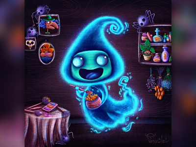 Cute Halloween Ghost atmosphere board game art book illustration character character design characters childrens illustration cute game art game design ghost halloween halloween party halloween2022 happy halloween illustration illustrations kidlit spooky witch
