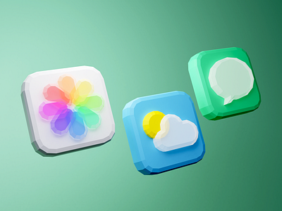 Icons 3d app app icons blender icons illustration low poly