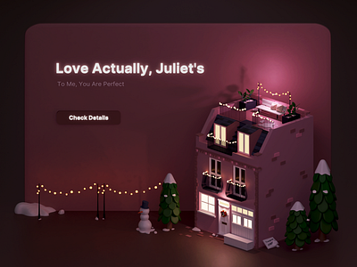 Juliet's House 3d blender christmas house illustration isometric juliet love actually low poly miniature snow ui web