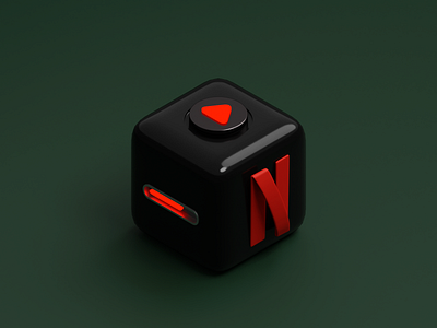 Cube App Icon - Netflix 3d app app icon blender cube icon isometric mobile netflix