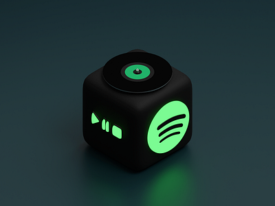 Cube App Icon - Spotify 3d app app icon blender cube icon isometric mobile spotify