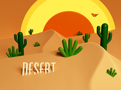 Simple Desert 3d blender desert illustration low poly scenary simple