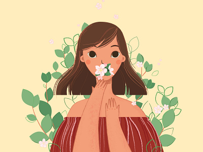 apple girl apple blossom cartoon cartoon character character design flower girl girl character illustration tree vector vector art