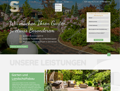 Gartensiegel Home Concept design figma homepage webdesign website