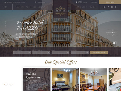 Hotel web design concept figma graphic design homepage ui we webdesign website