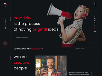 Creative studio web design concept design figma homepage webdesign website