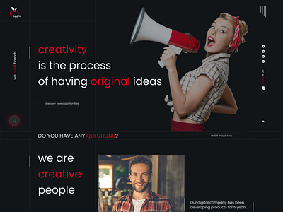 Creative studio web design concept