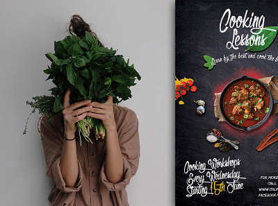 Food Flyer Design | Cooking Lessons branding concept cooking lessons culinary flyer design food food and drink food flyer