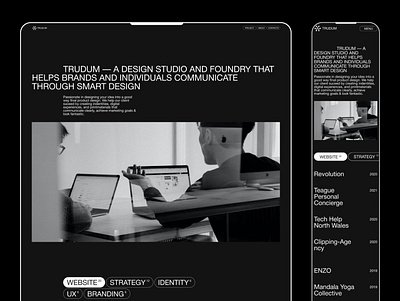 TRUDUM - Creative Design Agency agency website black ui branding creative landing page design minimal uidesign website design