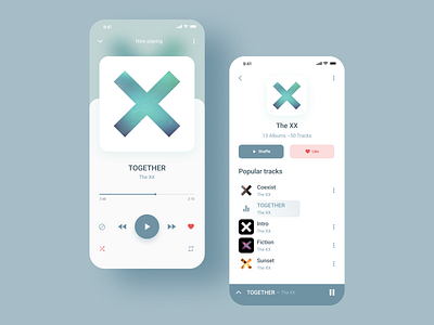 Music Player App Design | The XX app design mobile app music player ui