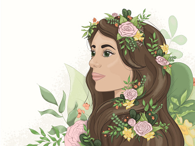 Flowers girls flowers illustrator noise portrait vector