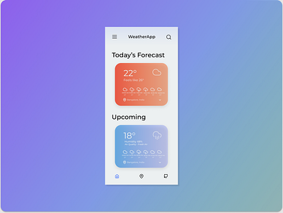 WeatherUI design figma illustration logo minimal mobile mobile app ui ux vector weather app