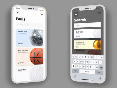 Balls! | Shopping App 3d app balls design mockup shopping shopping app ui