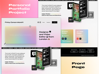 Personal Portfolio Project (Web Design) • Front Page 2d branding design portfolio ui web