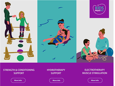 Illustrations for children physio services branding design graphic design illustration illustrator logo typography ui vector web