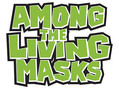 Among the Living Masks logo branding illustration typography