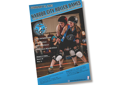 Harbor City Roller Derby Bout Poster design poster typography