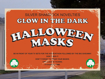 Silver Shamrock Masks Sign