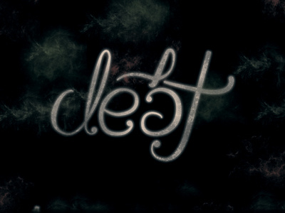 debt/fear ambigram lettering
