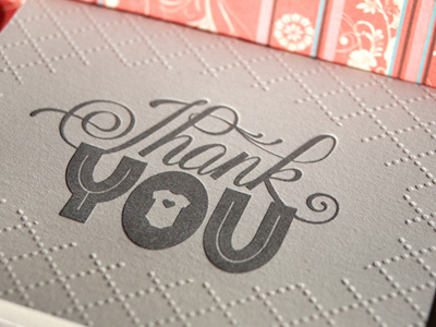 hand-drawn, letterpressed baby thank you cards baby lettering thank you