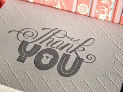 hand-drawn, letterpressed baby thank you cards