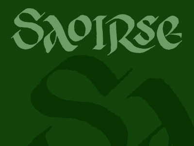 saoirse: scanned logo sketch (broad-edged pen) custom type lettering logo typography