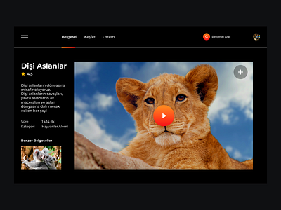 Documentary App animal animals basic channel concept design discovery documentary figma figmadesign television tv tv app ui ux watching