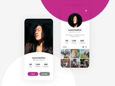 Daily UI #006 - User Profile concept daily daily 100 challenge dailyui dailyui006 dailyuichallenge figma figmadesign mobile mobile app profile ui user userprofile ux
