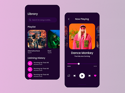 Daily UI #009 - Music Player app design daily 100 challenge dailyui dailyui009 dailyuichallenge figma figmadesign music music player player playlist ui ux