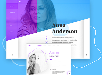 Portfolio User Interface Design 2021 trend blue design female interface portfolio product resume design single page trend ui user interface ux white