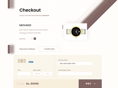 Credit Card Checkout UI Design