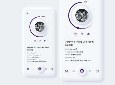 Music player UI design 3d dailyui design dribbble dribbble best shot figmadesign music music app neumorphic neumorphism trendy ui uidesign uiux ux uxdesign white