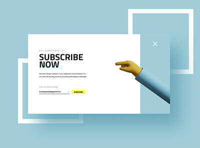 Subscribe now UI 026 3d 3d illustration daily challange dailyui desktop design email design form handz product page subscribe subscribe ui subscription uidesign uiux userinterface uxdesign