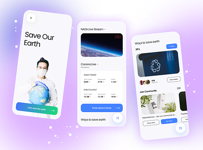 Earth Day 2021 UI app app design branding clean earth flat icon illustration logo minimal nature product service startup typography ui ux web website weeklywarmup