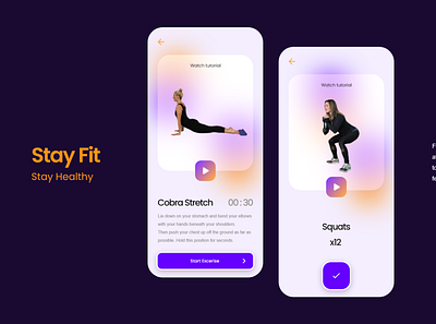 Workout App Design Concept 062 app app design daily 100 challenge dailyui dailyuichallenge exercise health app mobile app mobile ui ui uidesign user experience userinterface ux uxdesign uxui workout workout app yoga