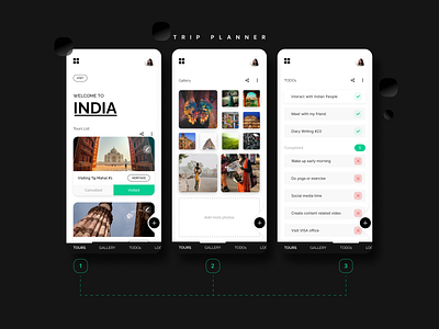 Trip Planner App UI app app ui clean dailyui dailyuichallenge homepage minimal planner app trip app trip planner ui uidesign userexperience userinterface ux uxui