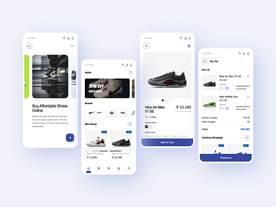 Shoes Online Shopping app blue branding clean concept design dribbble ecommerce flat graphic design interface minimal mobile product design shoe ui ui design uidesign uiux ux