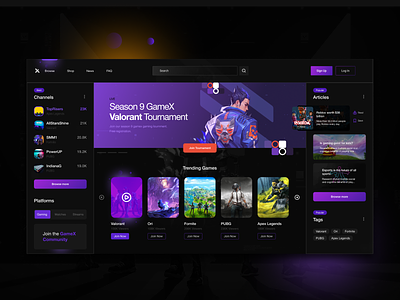 Gaming Stream UI black branding clean gaming landing page layout lettering minimal modern simple typography ui ui design uidesign uiux ux vector web web design website