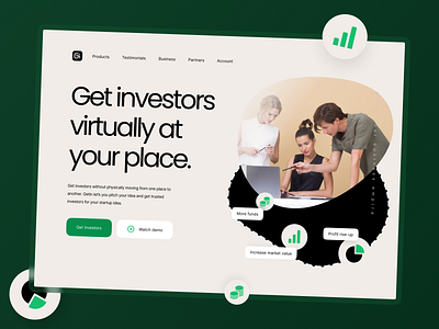 GetIn Investment black clean homepage invest landing page layout lettering minimal modern simple typography ui ui design uidesign uiux ux vector web web design website