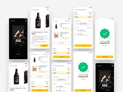 Cashierless Checkout App Design accessibility app app design app ui black branding checkout ecommerce grocery app minimal mobile app mobile ui onboarding shopping app simple design ui uidesign uiux user experience ux