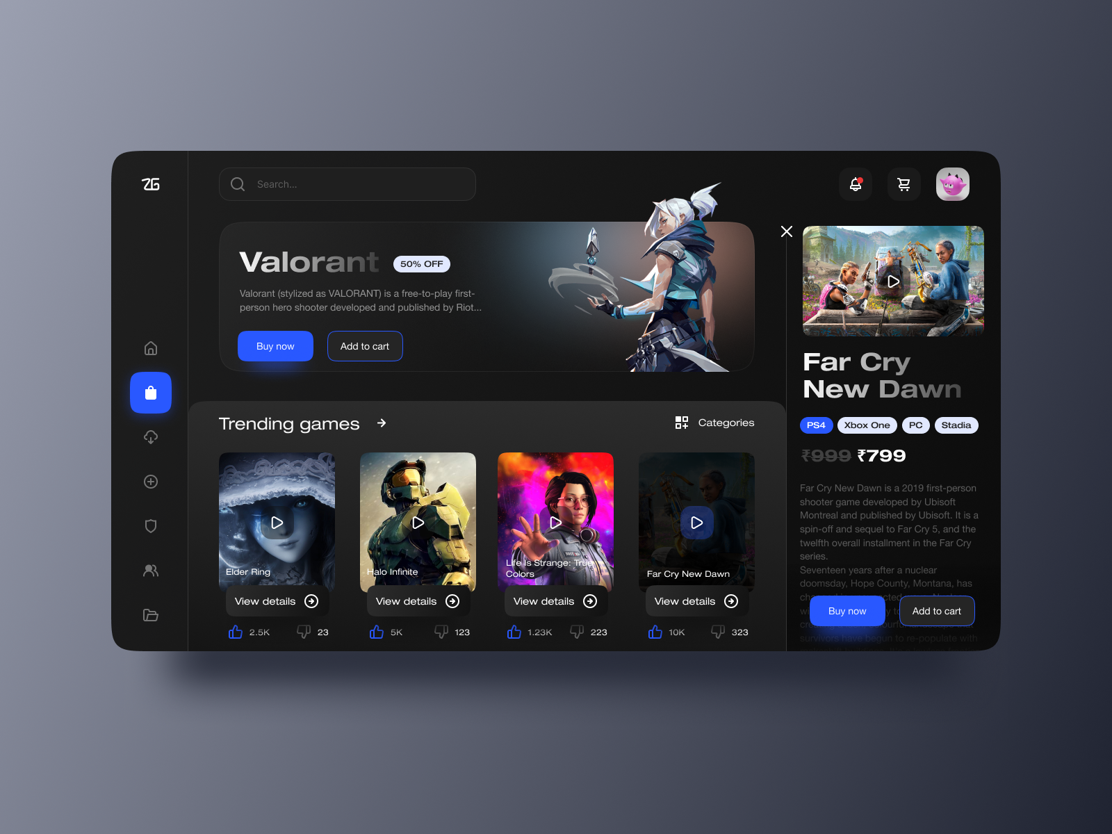 Gaming Dashboard UI by Suvam Prasad on Dribbble