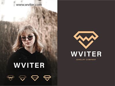 wviter logo app branding flat icon illustration jewel jewellery jewelry jewels logo logo design logo mark logotype travel type