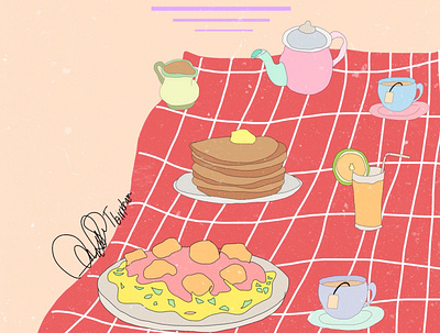 Picnic on Pastel design infograph pastel