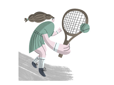 Tennis digitalart draw illo illustration illustration art illustrator photoshop sport tennis tennis player tennis racket woman