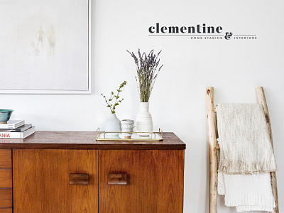 Clementine Interiors Branding branding design interior logo minimal typography warm