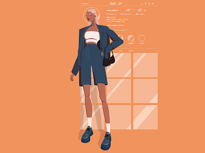 InstaGirl design fashion illustration instagram vector