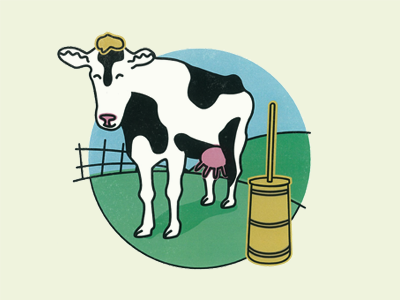 Butter Flavored butter cow farm illustration illustrator simple